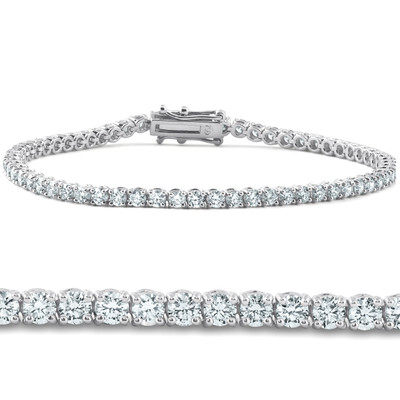 5Ct Diamond Tennis Bracelet 14k Gold Lab Grown 7"