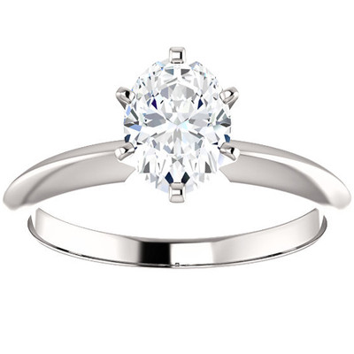 1 Ct Oval Solitaire Lab Grown Diamond Engagement Ring