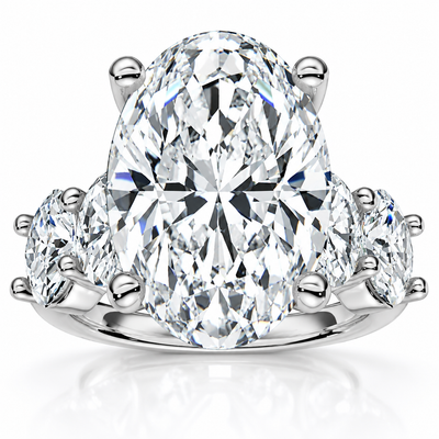 Certified 8.50Ct Oval Diamond Engagement Ring 14k Gold