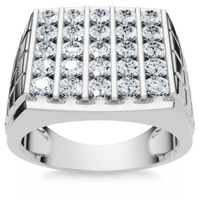 2Ct Diamond Men's Wedding Anniversary Ring 10k Gold Lab Grown