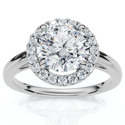 Certified 1 3/4Ct Halo Round Cut Diamond Engagement Ring 14k Gold Lab Grown