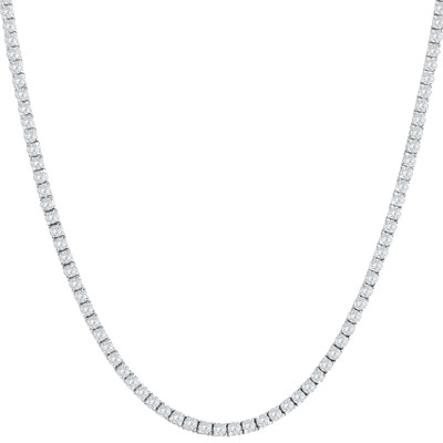 10Ct TW Lab Grown Diamond Tennis Necklace 14K White Gold 18"