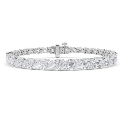 13Ct Marquise Diamond Tennis Bracelet 14k Gold Lab Grown 7"