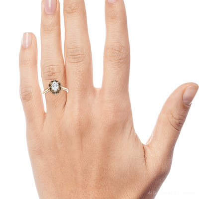 1 Ct Oval Diamond Engagement Ring 14k Rose Gold Lab Grown