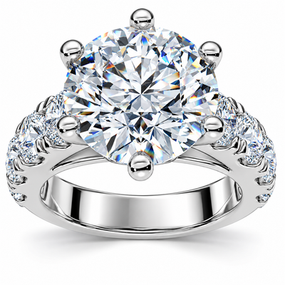 Certified 5 1/2 cttw Diamond Engagement Ring 14k White Gold Lab Grown