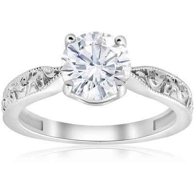 1 1/2ct Solitaire Diamond Engagement Ring 14K White Gold Lab Grown 1 1/2ct Solitaire Diamond Engagement Ring 14K White Gold Lab Grown