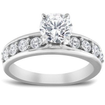 2Ct Round Cut Diamond Engagement Solitaire Ring White Gold Lab Grown