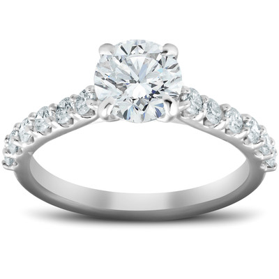 2 CT Diamond Engagement Ring 14k White Gold Lab Grown