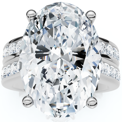Certified 6Ct Nikki Oval Diamond Engagement Wedding Ring Set Gold Lab Grown