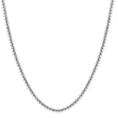 F/VS 5.59Ct Diamond Tennis Necklace 3-Prong 14k White Gold 16" Lab Grown