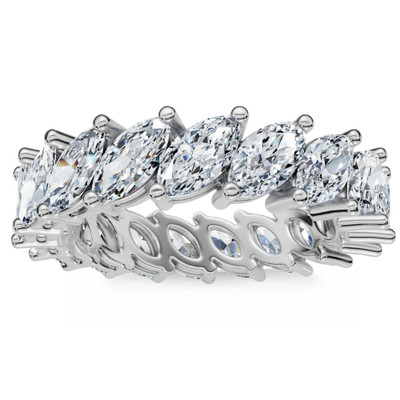 3Ct Marquise Diamond Eternity Ring 14k Gold Lab Grown