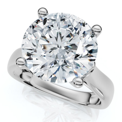 Certified 4 1/3Ct Round Diamond Engagement Ring With Accents 14k Gold Lab Grown