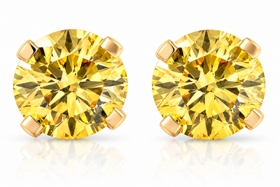 1/4 Ct T.W. Fancy Canary Yellow Lab Diamond Studs 14K Yellow Gold Lab Grown