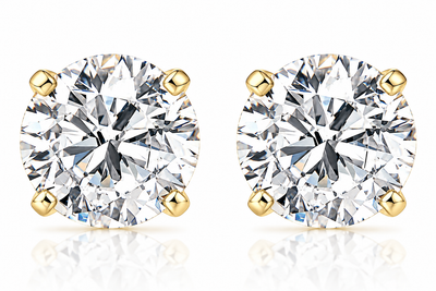 1 Carat (ctw) Diamond Studs in 14k White or Yellow Gold Lab Grown