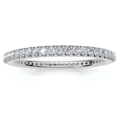 1/2 Ct Lab Grown Diamond EX3 Eternity Ring Womens Bad 14k White Gold