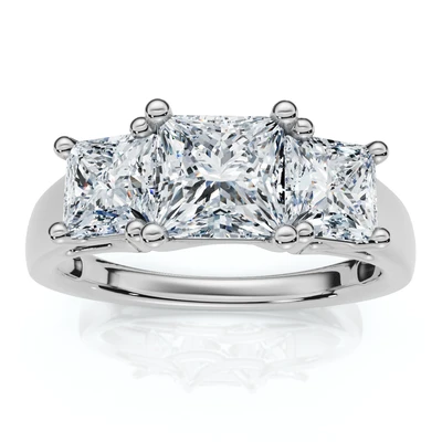 2Ct Princess Cut Diamond Engagement Ring 14k White Gold Lab Grown