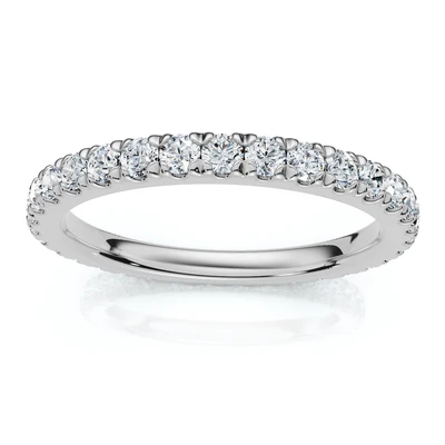 1 Ct Diamond Wedding Eternity Ring Lab Grown 14k White Gold