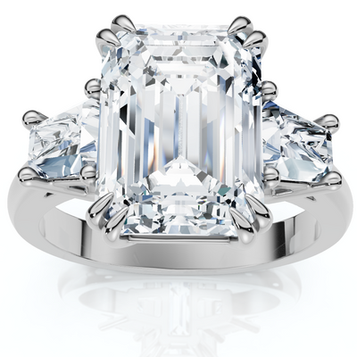 Certified 4.40Ct Emerald Diamond Engagement Ring 14k Gold or Platinum Lab Grown