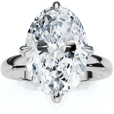Certified 3Ct Oval Gorgia Solitaire Diamond Engagement Ring 14k Gold Lab Grown