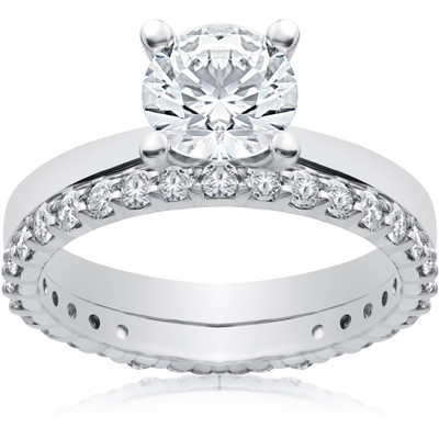 3/4ct Diamond Gabriella Engagement Ring Setting & Matching Eternity Wedding Band