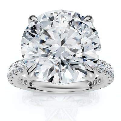 Certified 7Ct Diamond Hidden Halo Engagement Side Halo Ring Lab Grown