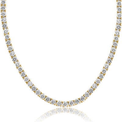 29 Ct Diamond Tennis Necklace 14K Yellow Gold 15" Lab Grown