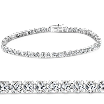 3Ct Diamond Lightweight 7" Tennis Bracelet 14k Gold Lab Grown