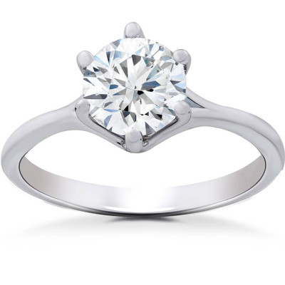 1.20 ct Diamond IGI Certified Engagement Ring White Gold Lab Created  (SI1-SI2)