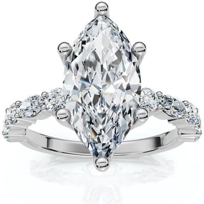 Certified 2 1/2Ct Fiona Marquise Diamond Engagement Ring 14k Gold Lab Grown