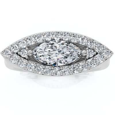 1Ct Marquise Katseye Diamond East to West Ring Gold Lab Grown