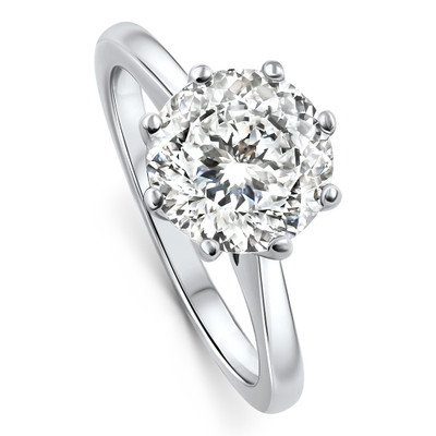 Certified 3Ct Portuguese Cut Diamond Engagement Ring 14k White Gold Lab Grown