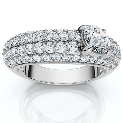 1 1/2Ct Pave Kimberly Diamond Anniversary Ring 14k Gold or Platinum Lab Grown