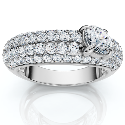 1 1/2Ct Pave Kimberly Diamond Anniversary Ring 14k Gold or Platinum Lab Grown