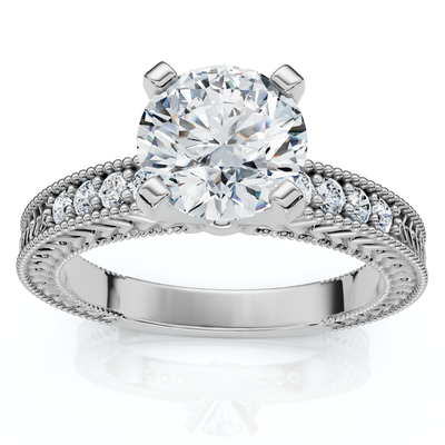 Certified 1.60Ct Vintage Diamond Engagement Ring 14k Gold or Platinum Lab Grown