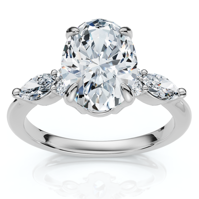 1 3/4Ct Oval Diamond Nadia Engagement Ring 14k Gold or Platinum Lab Grown