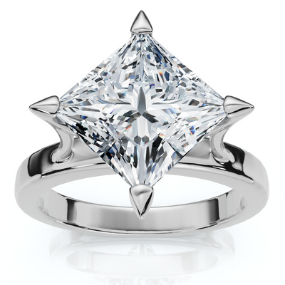 Certified 3Ct Princess Cut Diamond Solitaire Engagement Ring 14k or Pt Lab Grown