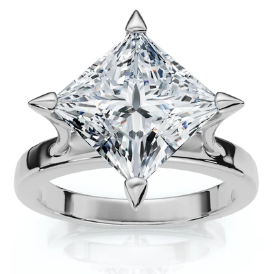 Certified 3Ct Princess Cut Diamond Solitaire Engagement Ring 14k or Pt Lab Grown