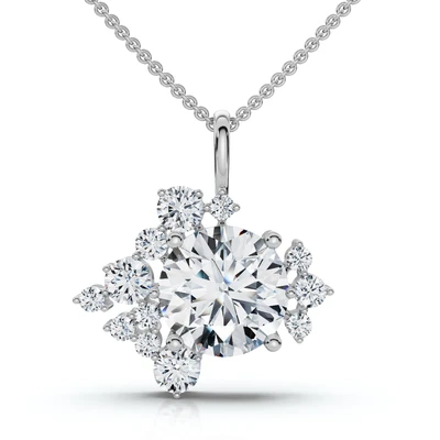 1.50Ct Diamond Pendant 14k Gold Women's 18" Necklace Lab Grown