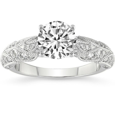 2 1/2Ct Diamond Vintage Lab Grown Engagement Ring White, Yellow or Rose Gold