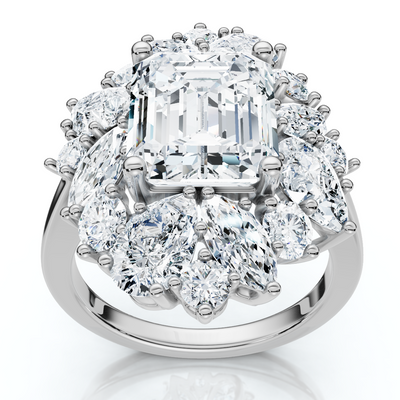 Certified 7Ct High Jewelry Diamond Ring 14k Gold Lab Grown