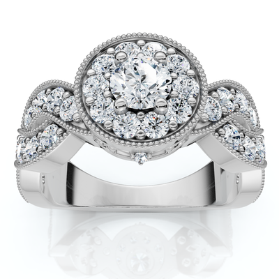 1Ct TW Wendy Diamond Engagement Ring 10k Gold Lab Grown