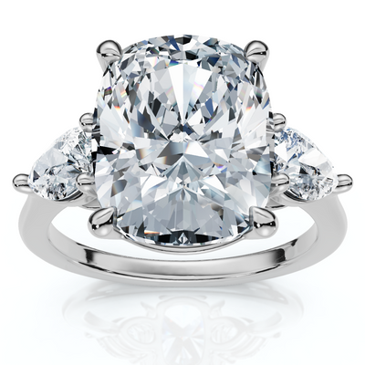 Certified 5 1/2Ct Annie Cushion Diamond Engagement Ring 14k Gold or Pt Lab Grown