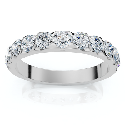.85Ct Diamond Wedding Anniversary Stackable Wave Bezel Ring 14k Gold or Platinum