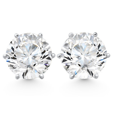2Ct tw Sylvie Round Thin & Delicate Diamond Studs 14k Gold Lab Grown