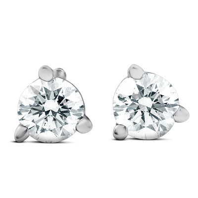 1/4 cttw Round Diamond Studs 14k White Gold Lab Grown