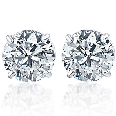 Platinum 2Ct TW Round Cut Diamond Studs Lab Grown