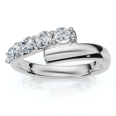 Bypass 3/8Ct Diamond Fashion Anniversary Ring 14k Gold Lab Grown