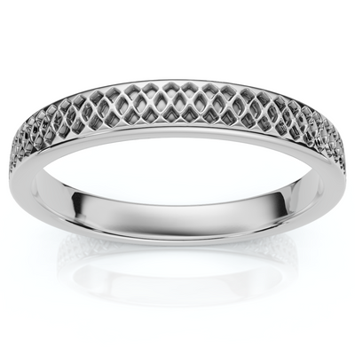 Slim Criss-Cross Stackable Band 14k Gold or Platinum