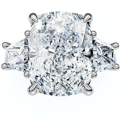 Certified 5.23Ct Cushion Terri Diamond Engagement Ring 14k Gold Lab Grown