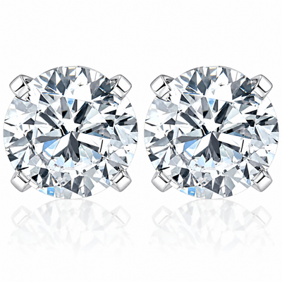 Certified 1Ct TW Round Diamond Studs 14k Gold Lab Grown